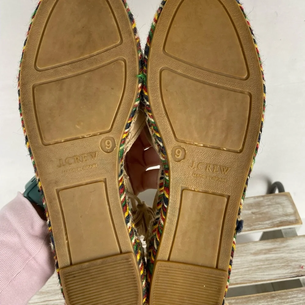J. Crew Baja desert canyon Suede Flat Espadrilles Sz 9 Lace Up Ankle Ties Beige - Picture 12 of 12